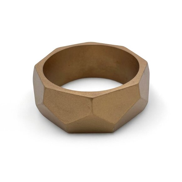 Boho Octagon Faceted Gold Resin Bangle - Modern Geometric Bracelet - Picture 1 of 4